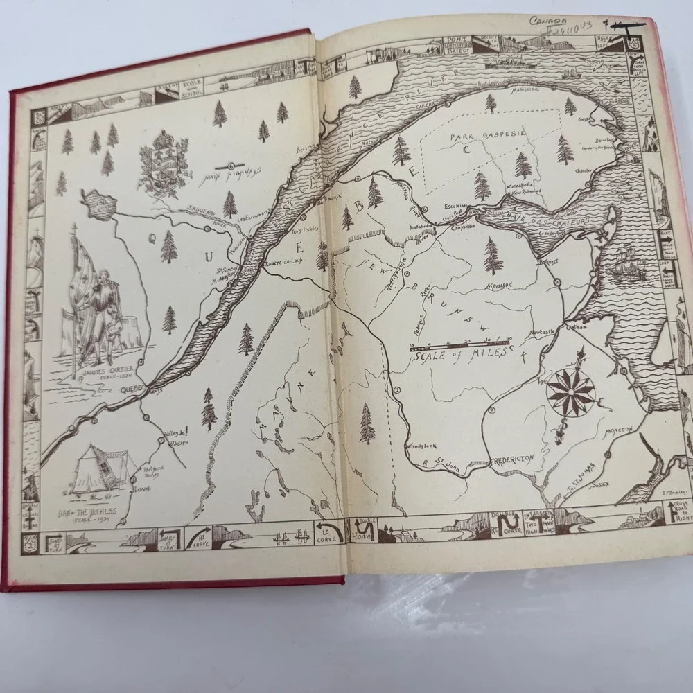 Away to the Gaspe Gordon Brinley 1935 Hardcover Illustrated Travel Quebec Canada